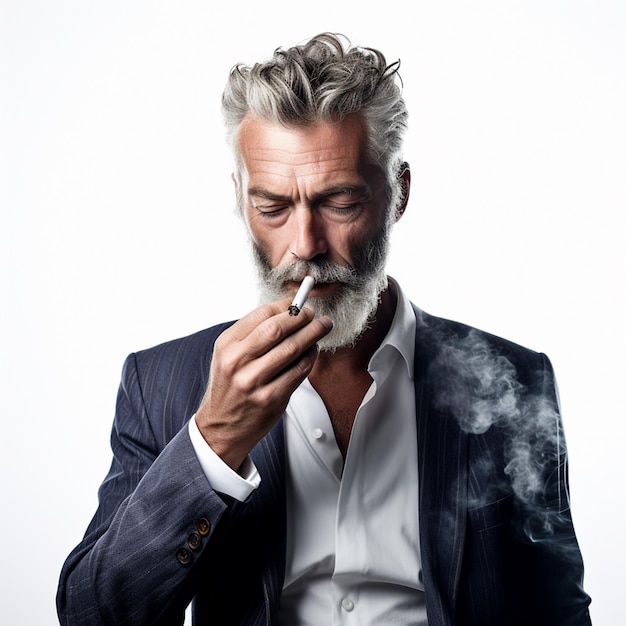 Foto mann raucher rauchen zigarette lebensstil tabak gesundheit mann sucht ungesunde nikotin hab