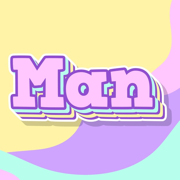 Foto mann typographie 3d-design niedlicher text wort cooles hintergrundfoto jpg