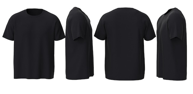 Mann übergroßes T-Shirt vorne, hinten und seitlich mit isoliertem Hintergrund