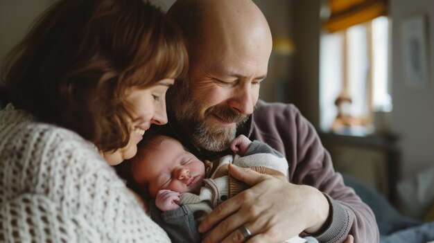 Foto mann und frau halten ein baby