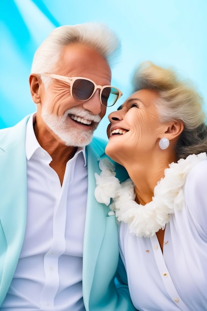 Mann und Frau lächeln zusammen und posieren für ein Bild Generative KI