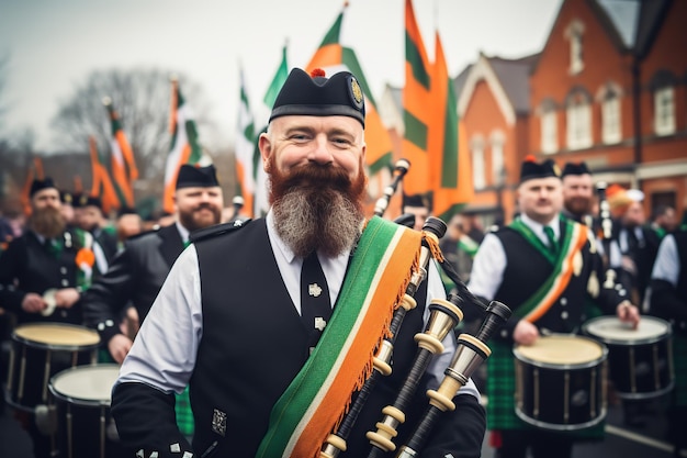 Mann verkleidet als irischer Leprechaun St. Patrick39s Day Parade