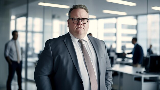 Foto mannlicher geschäftsmann in anzug und krawatte im büro, foto in hoher qualität