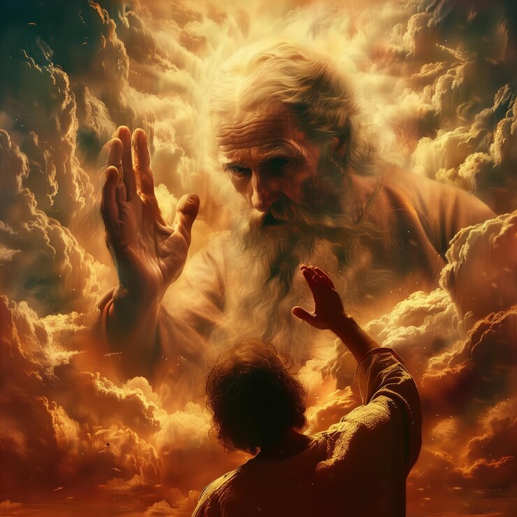 Foto la mano ayudante de dios, símbolo de consuelo, de ayuda y apoyo divinos, guía y eleva a los creyentes a través de los desafíos de la vida con compasión y gracia, fuente de fuerza y consuelo en tiempos de necesidad.