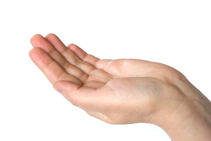 Foto la mano en blanco