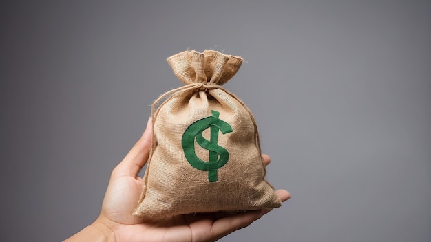 Una mano con una bolsa de dinero