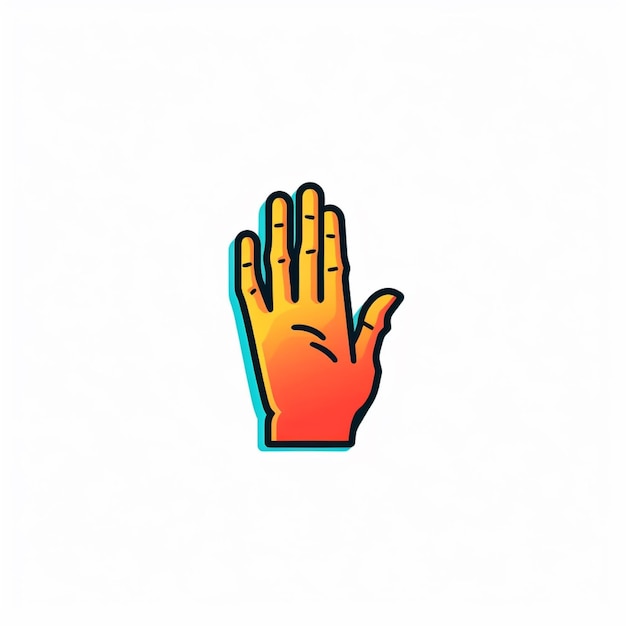 mano dedo logo vector simple color plano