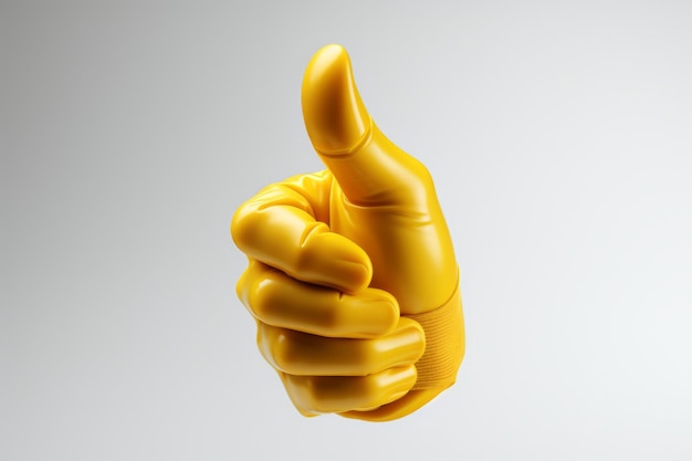 Foto mano de emoji amarillo con un gesto de pulgar hacia abajo que indica desaprobación o desacuerdo ia generativa