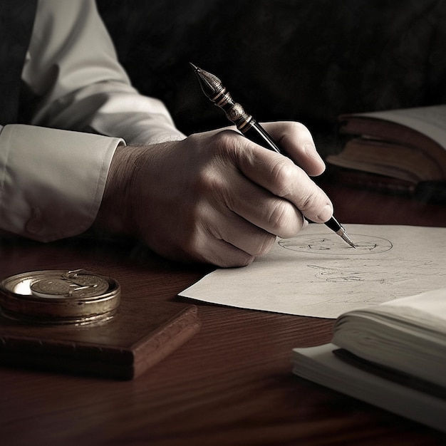 Una mano está escribiendo en una hoja de papel con un bolígrafo.