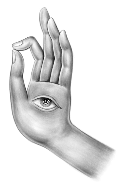 La mano de Hamsa png ilustración espiritual de fondo transparente