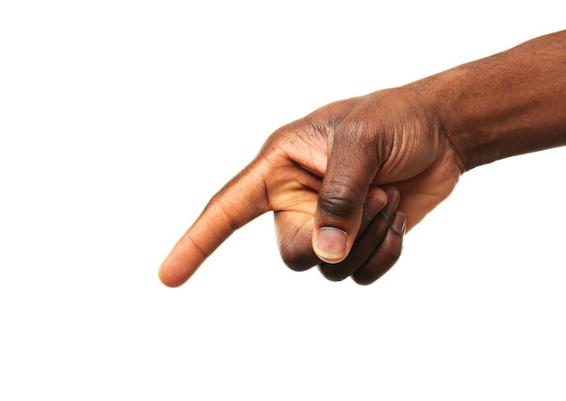 Mano humana aislada en blanco