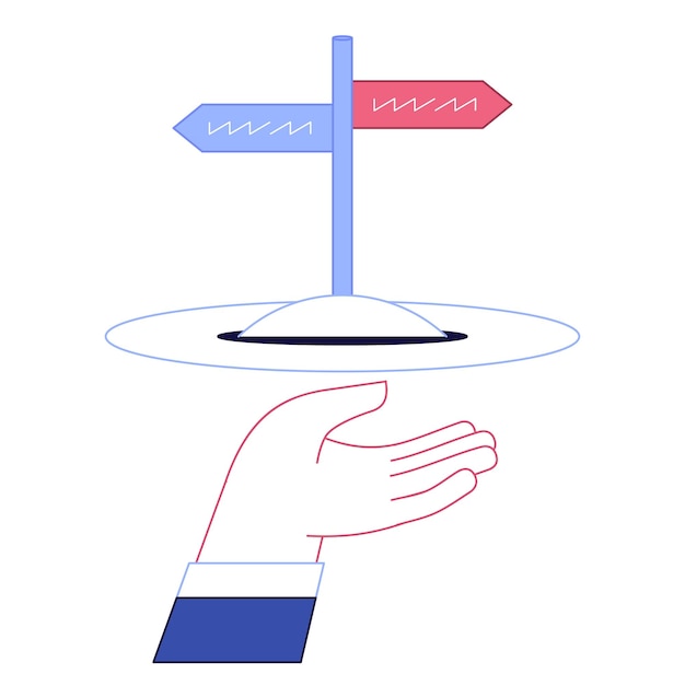 La mano con el icono del cartel