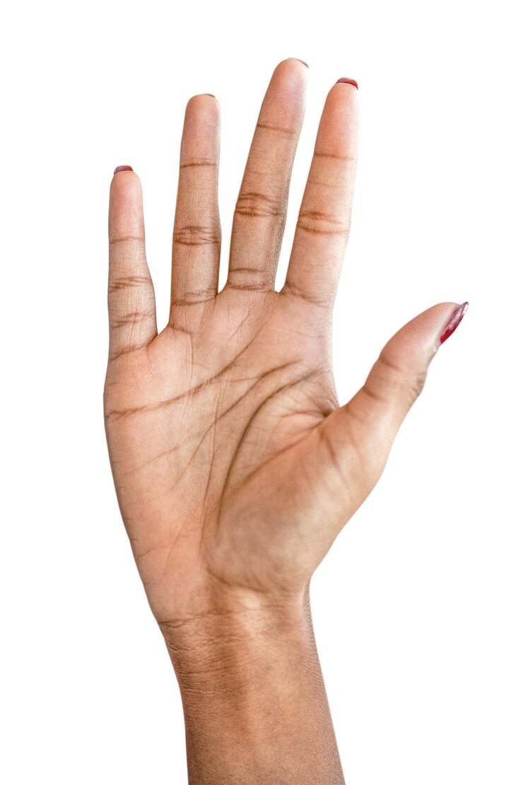 La mano levantada en el aire para hacer un gesto de parada png transparente