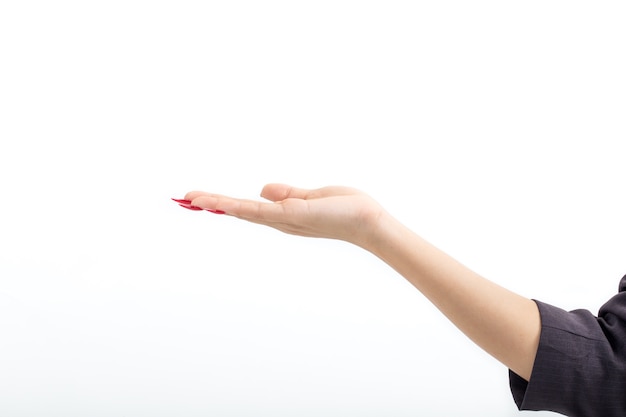 Foto mano de mujer aislada en blanco