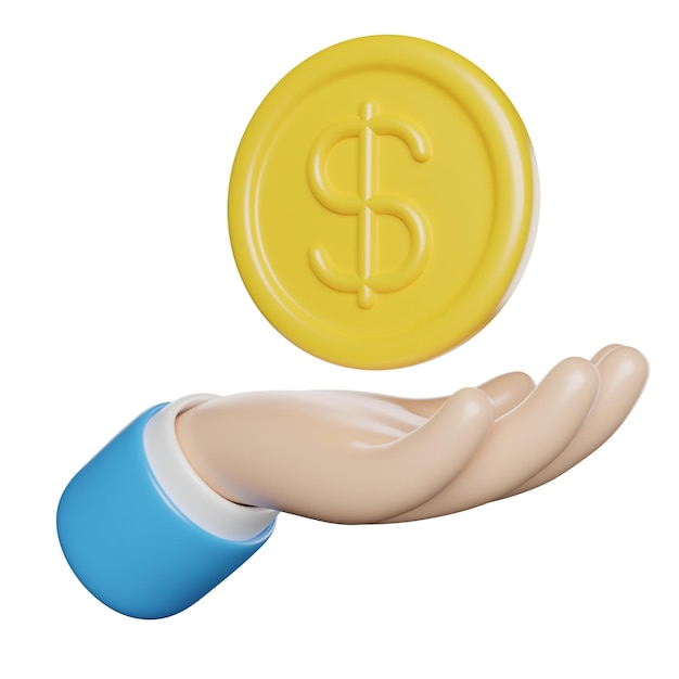 una mano que tiene un signo de dólar en ella