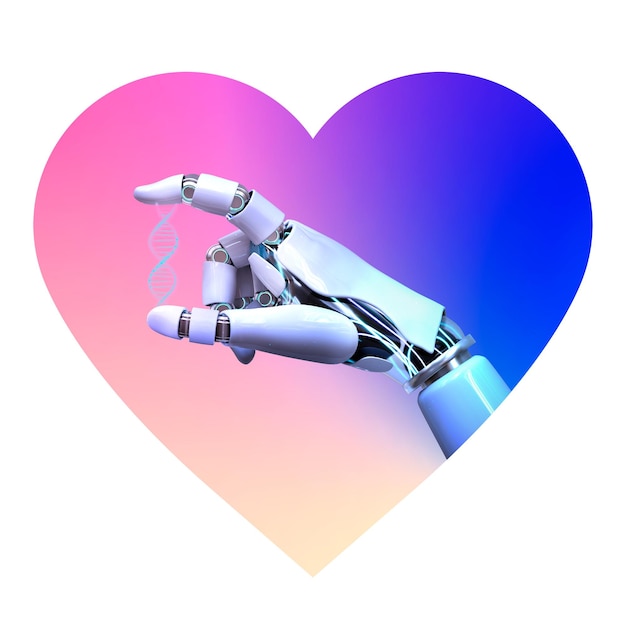 La mano del robot AI png de fondo transparente