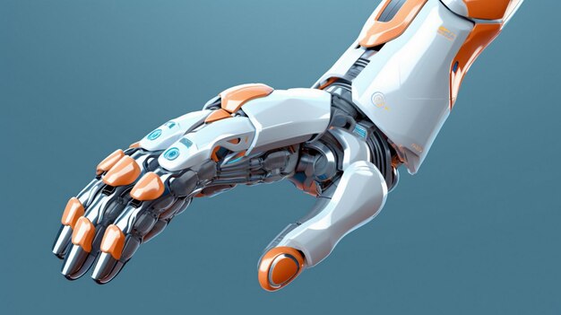 La mano del robot cyborg