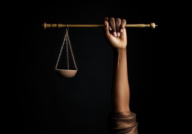 Foto mano sosteniendo una balanza para equilibrarla dia de los derechos humanos