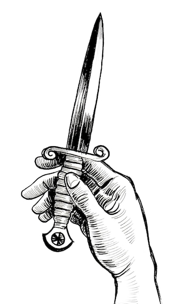 Foto una mano sosteniendo una espada con la palabra espada en ella.