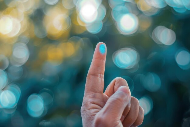 Una mano sosteniendo un icono de cara sonriente azul que simboliza la positividad, la felicidad y la satisfacción del cliente en un contexto comercial