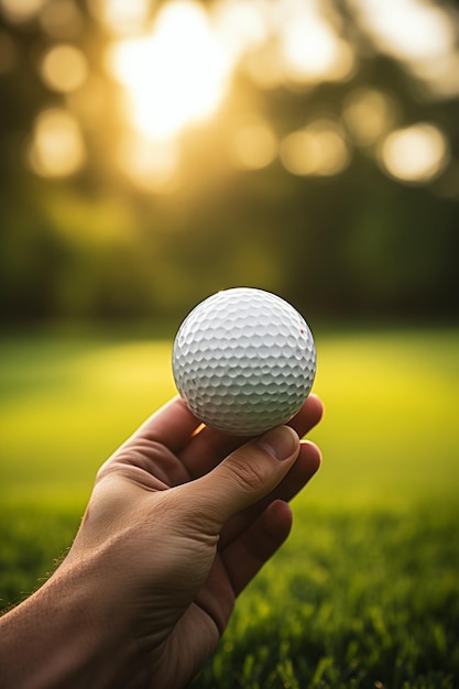 Una mano sosteniendo una pelota de golf