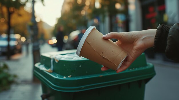 una mano sosteniendo una taza de papel