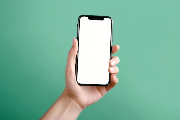 Una mano sosteniendo un teléfono con una pantalla blanca