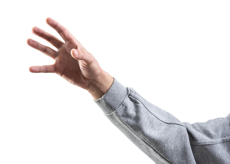 Foto la mano vacía en el fondo transparente png