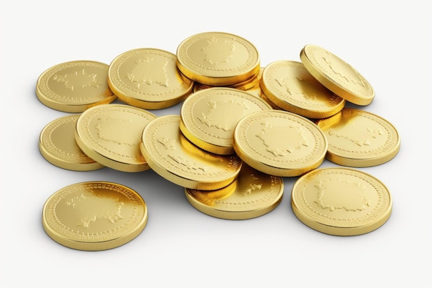 Manojo de monedas de oro brillantes