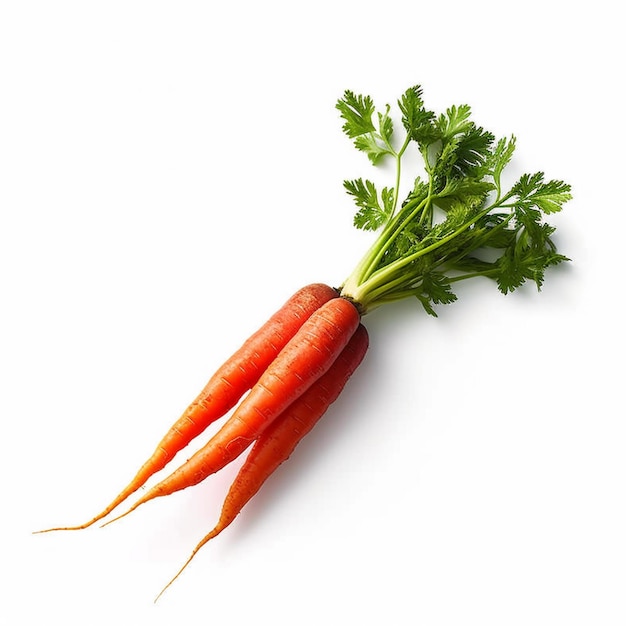 Un manojo de zanahorias con un top verde