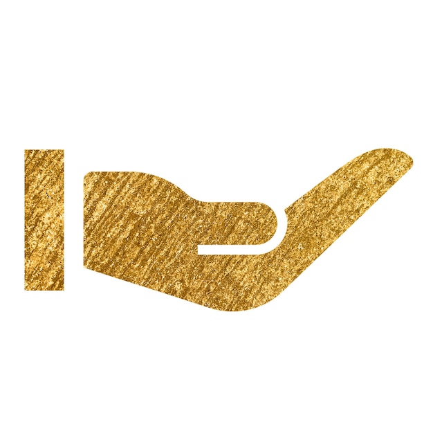 Manos de copa png icona pegatina de oro diseño brillante fondo transparente