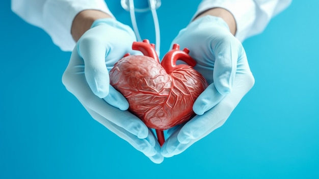 en las manos corazón rojo en la mano manos sosteniendo corazón rojo cuidado de la salud amor donación de órganos m