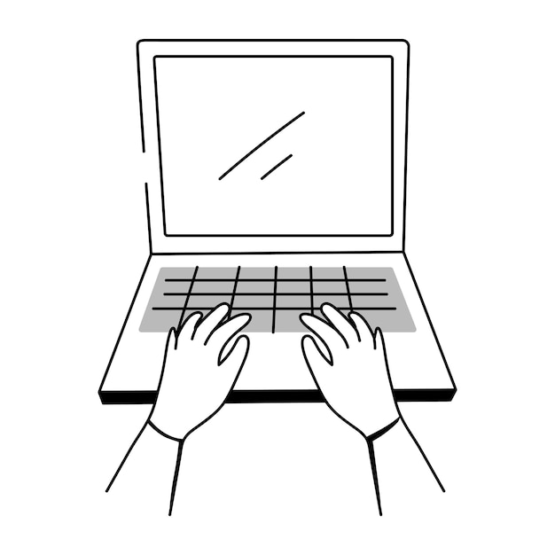 Las manos escribiendo en un teclado de portátil