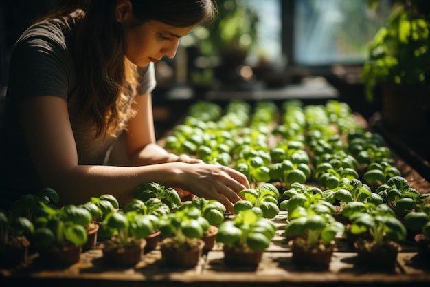 Las manos de un jardinero trabajador sostienen tomates recién cultivados en el invernadero