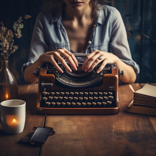 Foto las manos de las mujeres escribiendo en el teclado de cerca