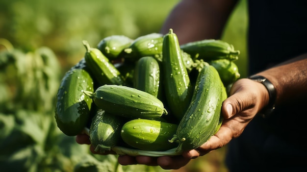 manos con pepino