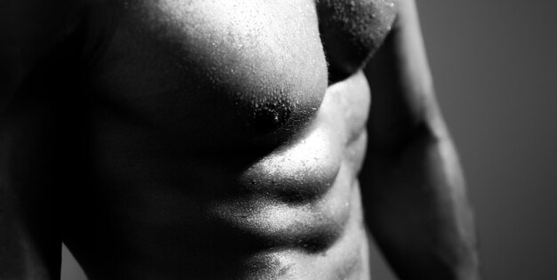 Foto mans torso guapo musculoso con six pack abs