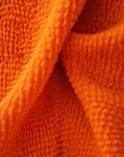 Foto una manta naranja que se encuentra en la parte superior de una cama blanca extendida sobre su cabeza y el fondo es borroso