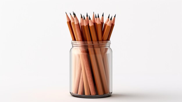 Foto mantenedor de lápiz clásico de madera sobre fondo blanco