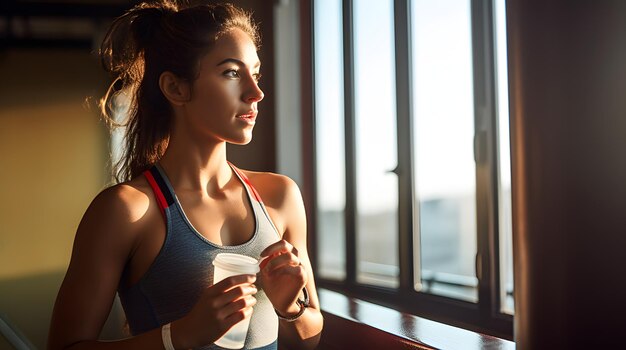 Mantenerse hidratado persona bebiendo agua después de un entrenamiento