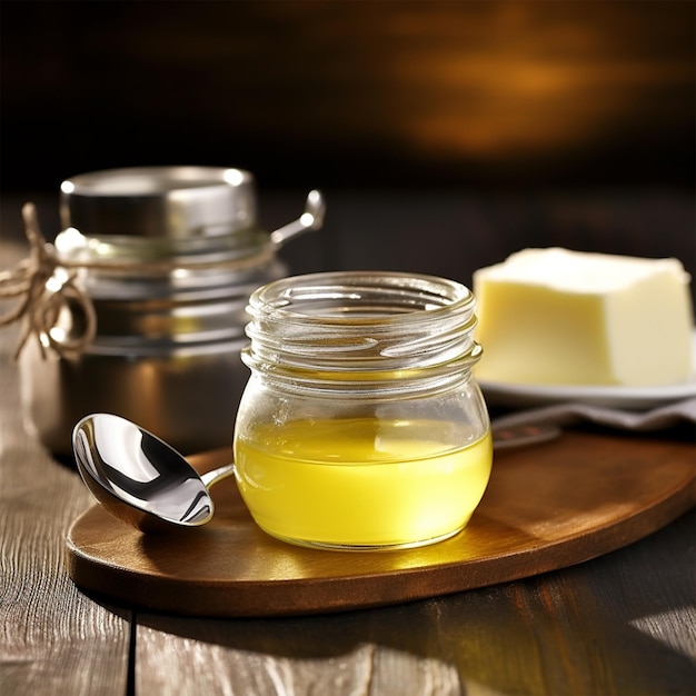 Mantequilla derretida clarificada pura o desi ghee