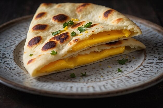 mantequilla de naan recubierta con una capa de mantequilla clarificada o