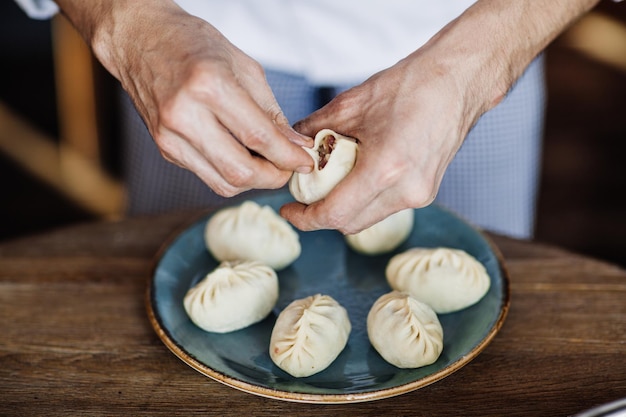 Manti Prato de carne tradicional dos povos da Ásia Central