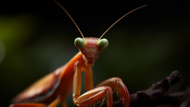 Mantis naranja IA generativa