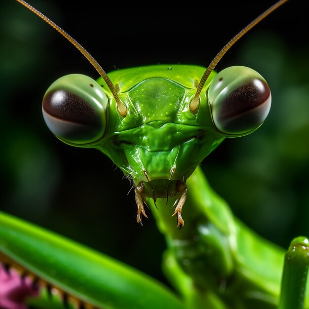 Una mantis que reza en la caza