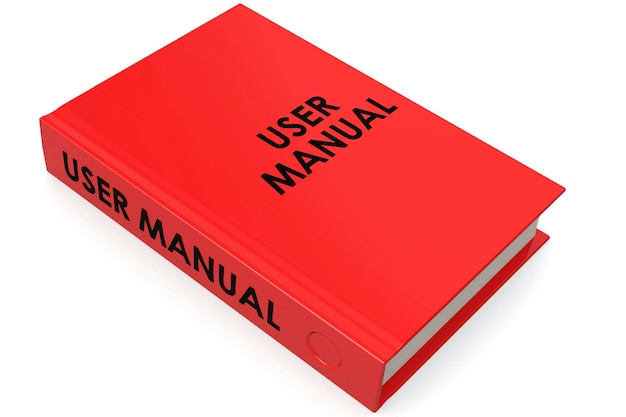 Manual de usuario aislado sobre fondo blanco.