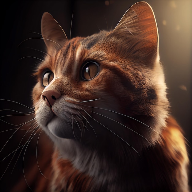 Manx. Raças de Gatos. Imagem adorável de um gato com olhos brilhantes.
