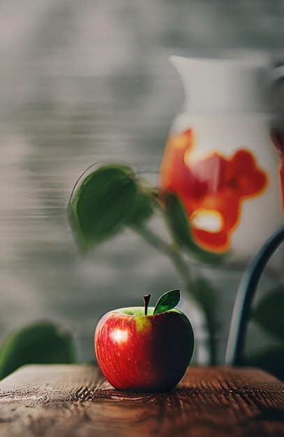 Manzana aislada sobre la mesa