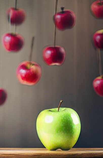 Manzana aislada sobre la mesa