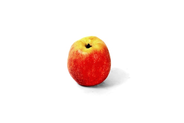manzana amarilla roja sobre fondo blanco